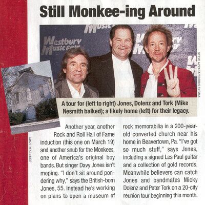 Monkees in People Magazine 3/26/01