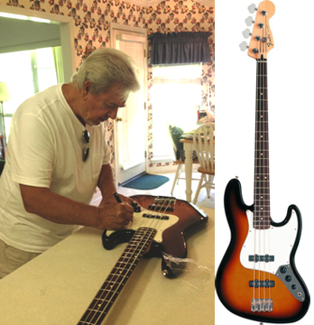 Bass master Joe Osborn signing our Kickstarter reward