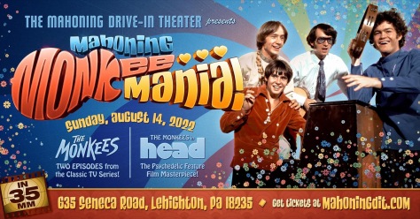 Mahoning Monkeemania ‘Head’ Drive-In Movie Screening August 14th, 2022